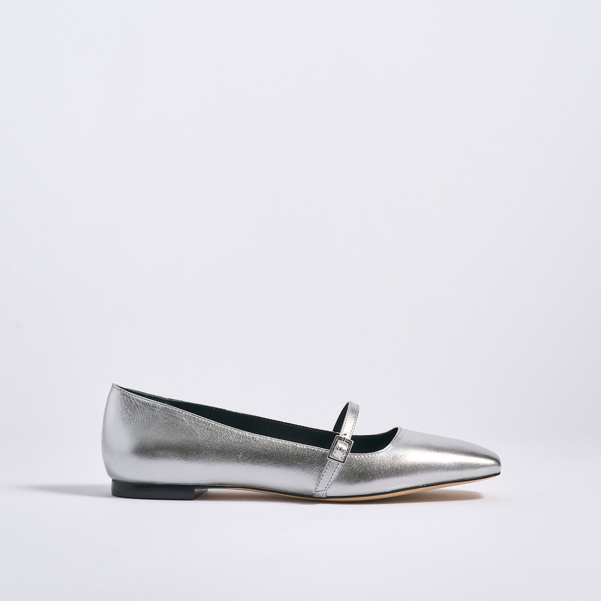 Marion Parke Ballet Flat Silver 37.5 Metallic Made in Italy