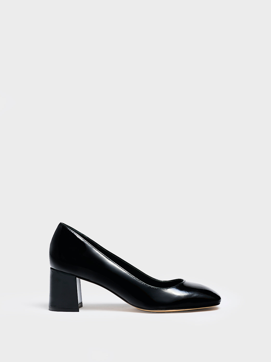 Block Heel Pump 60 in Black Patent Leather | All-Day Comfort