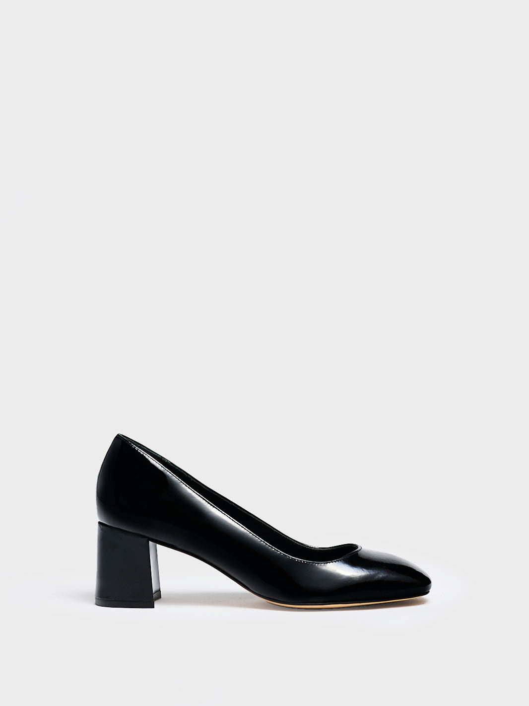 Block Heel Pump 60 | Black Patent