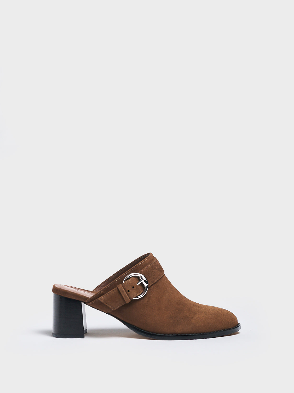 Carson 60 Mule in Mocha Suede | Chic Block Heel – Marion Parke