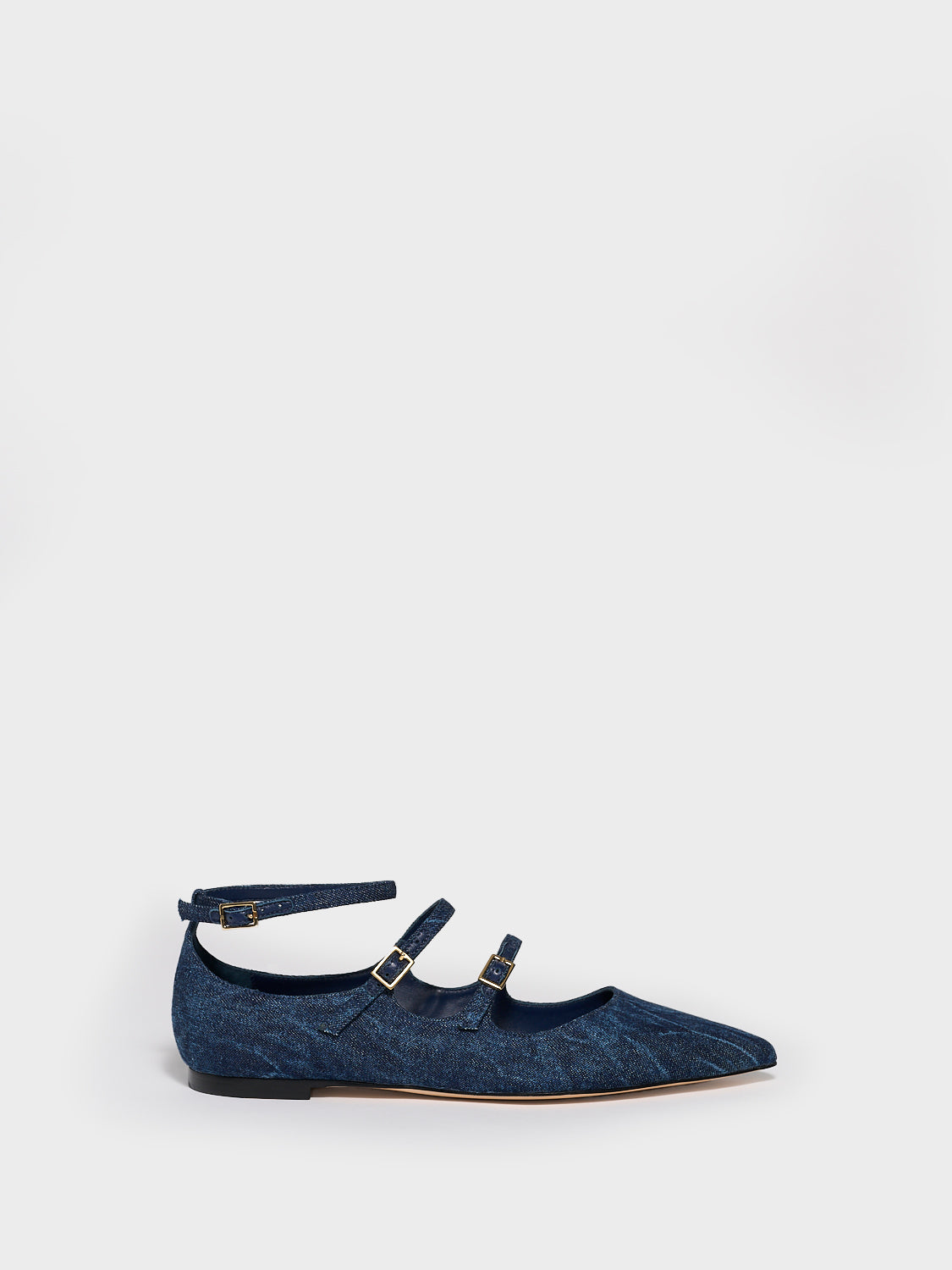 Marion Parke | Francine Flat | Blue Denim | 39|Blue | Made in Italy Marion Parke | Francine Flat | Blue Denim | 39|Blue | Made in Italy