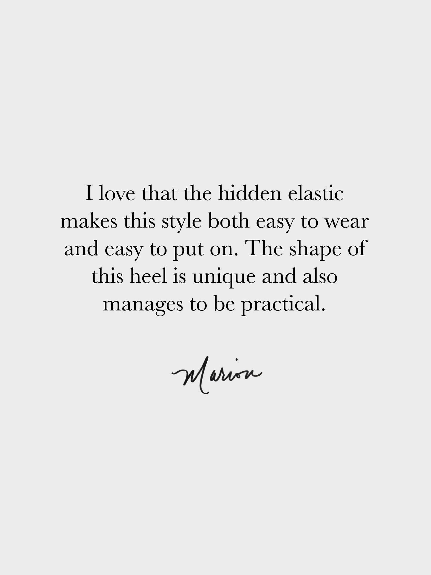 Text on a white background describing a suede sandal.