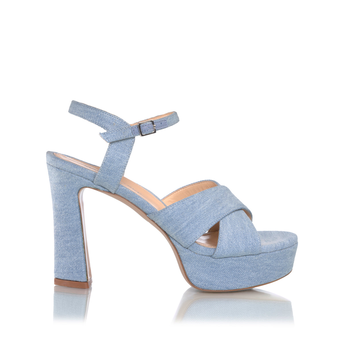 Denim on sale colored sandals