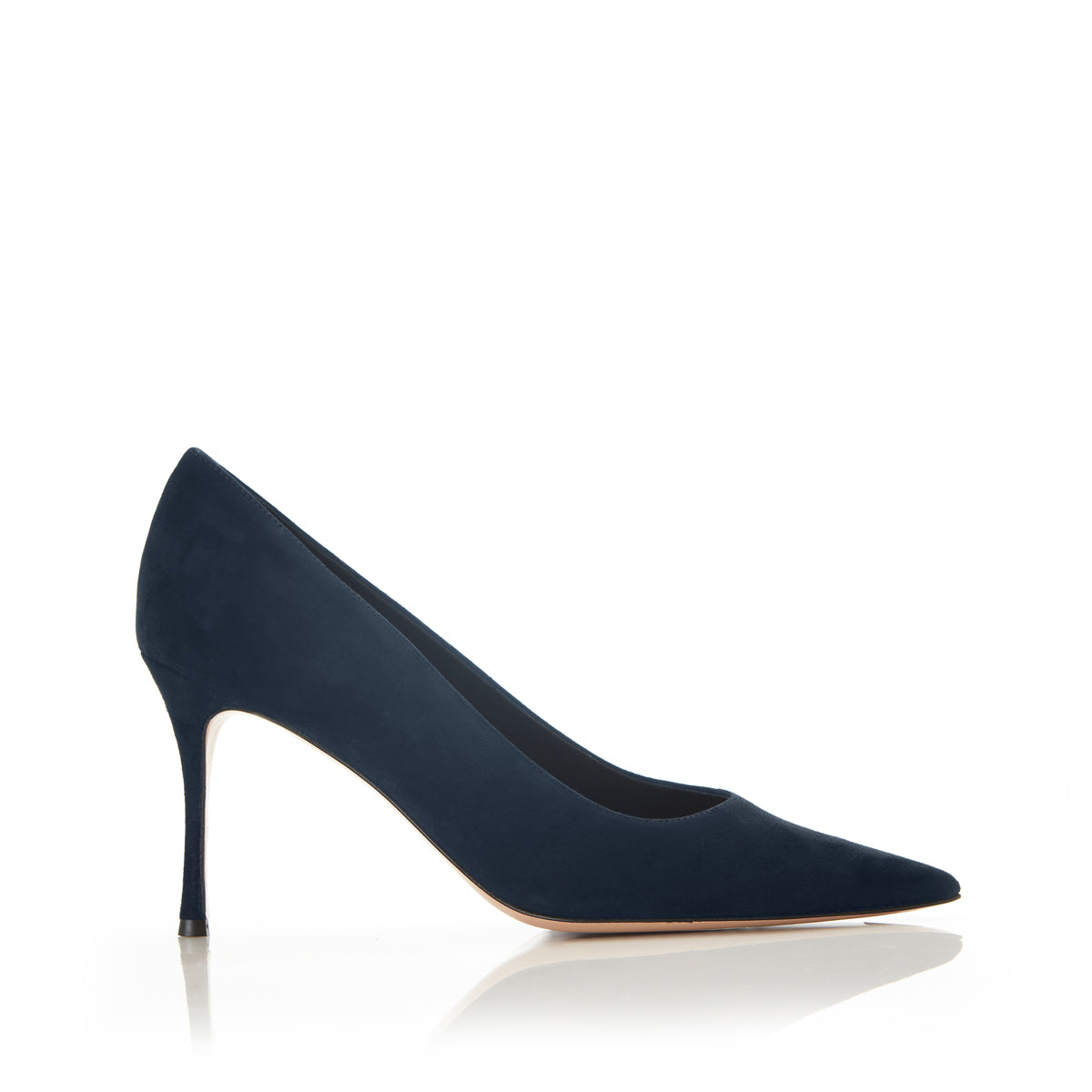 Navy suede kitten heel shoes Clearance