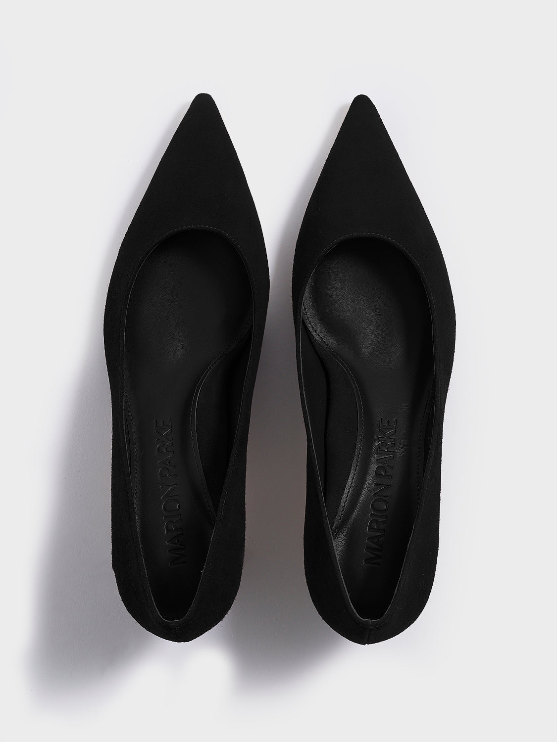 Flared Kitten Heel Pump | Black Suede