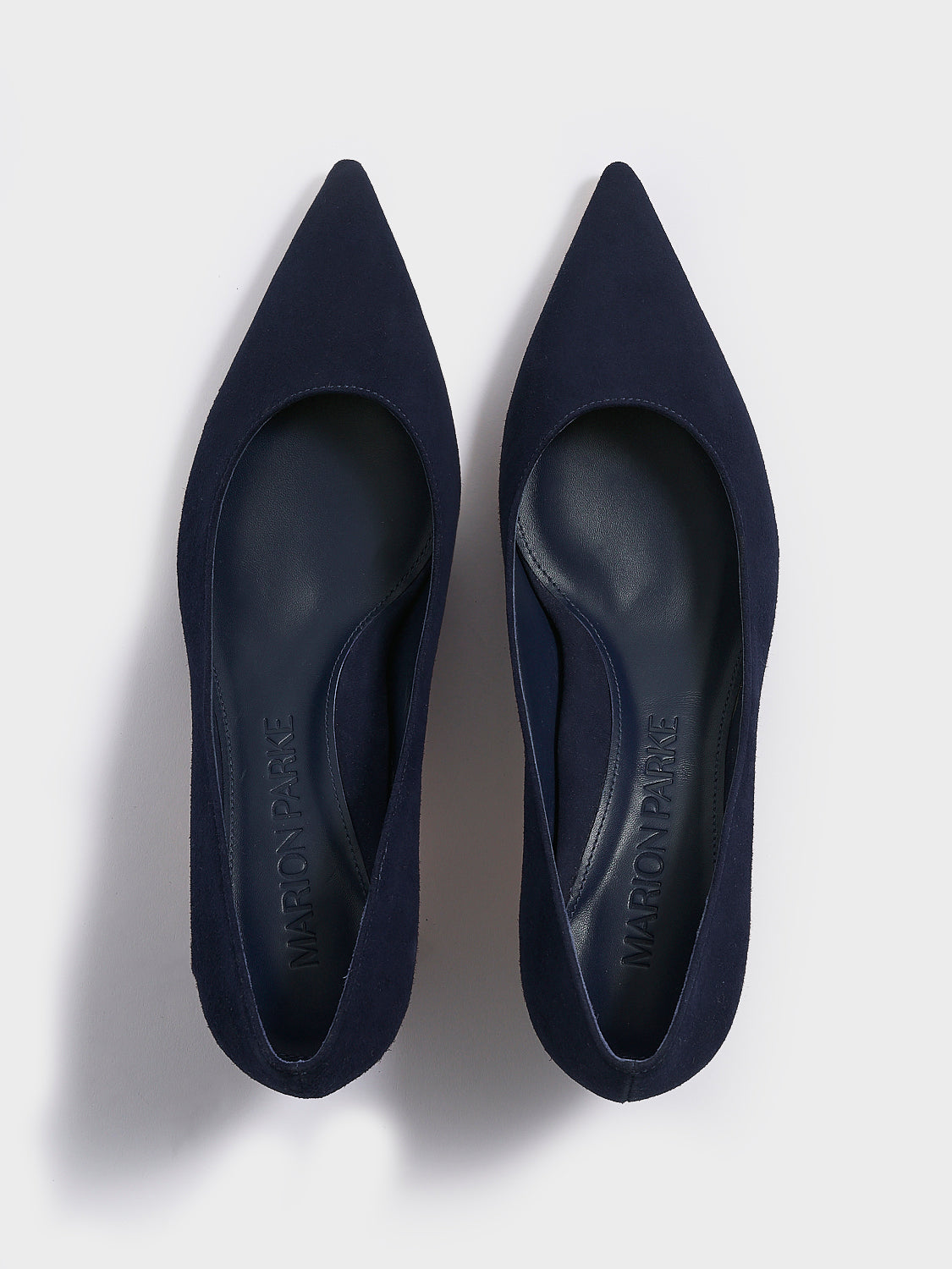 Flared Kitten Heel Pump | Navy Suede