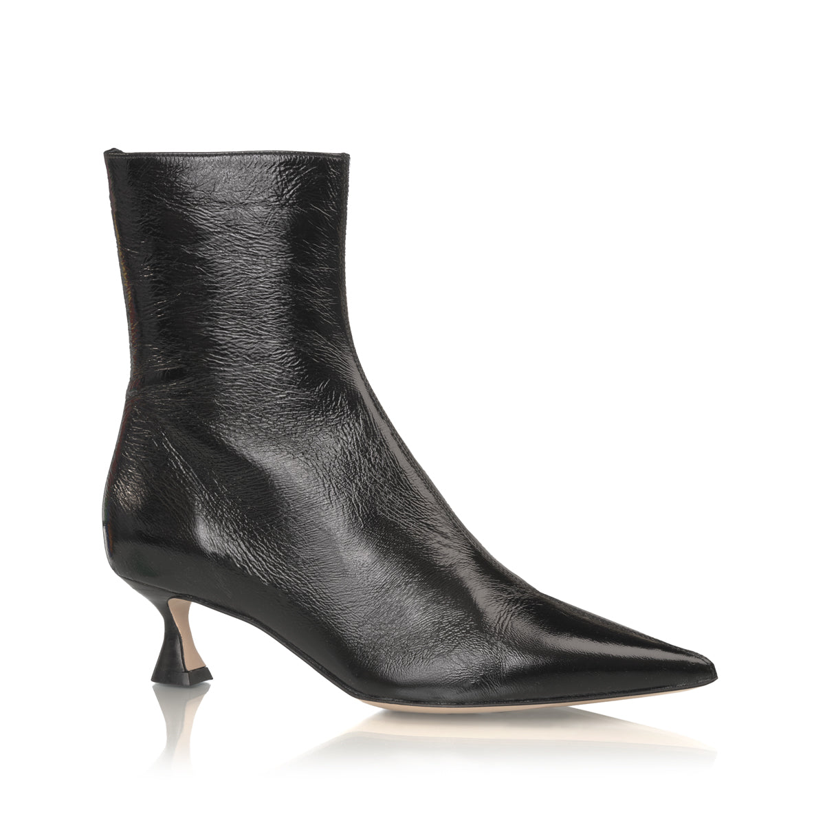 Audra 50 Bootie | Black Crinkled Patent