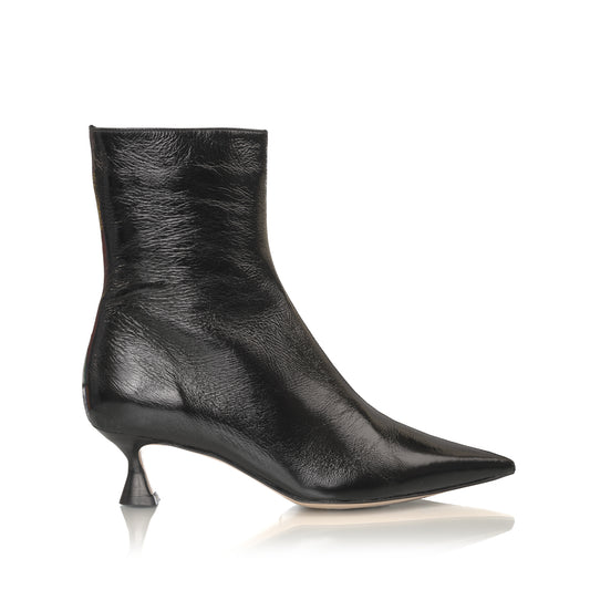 Audra 50 Bootie | Black Crinkled Patent