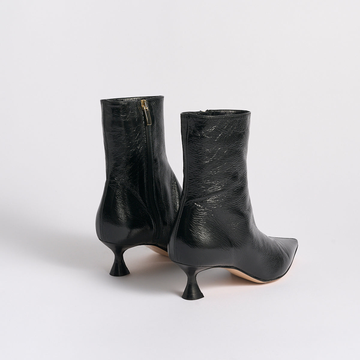 Audra 50 Bootie | Black Crinkled Patent