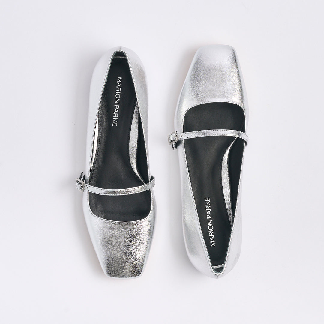 Ballet Flat | Silver Metallic