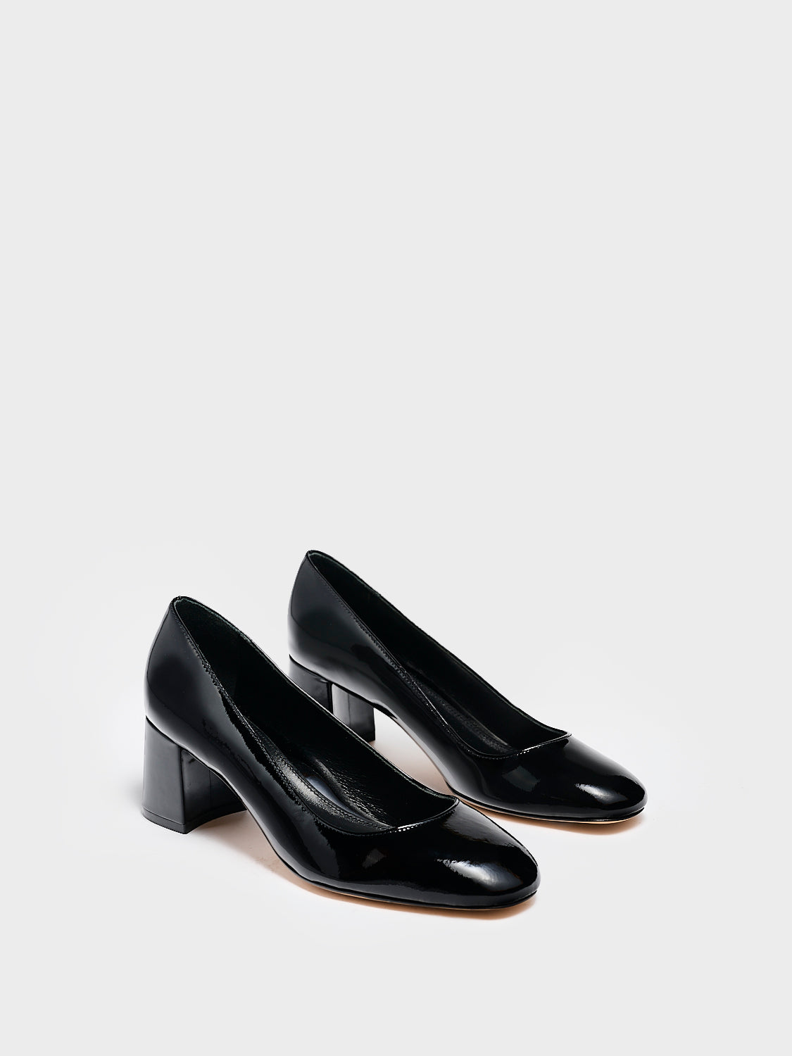 Block Heel Pump 60 | Black Patent