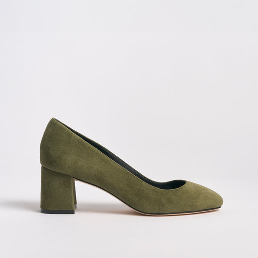 Block Heel Pump 60 | Army Green