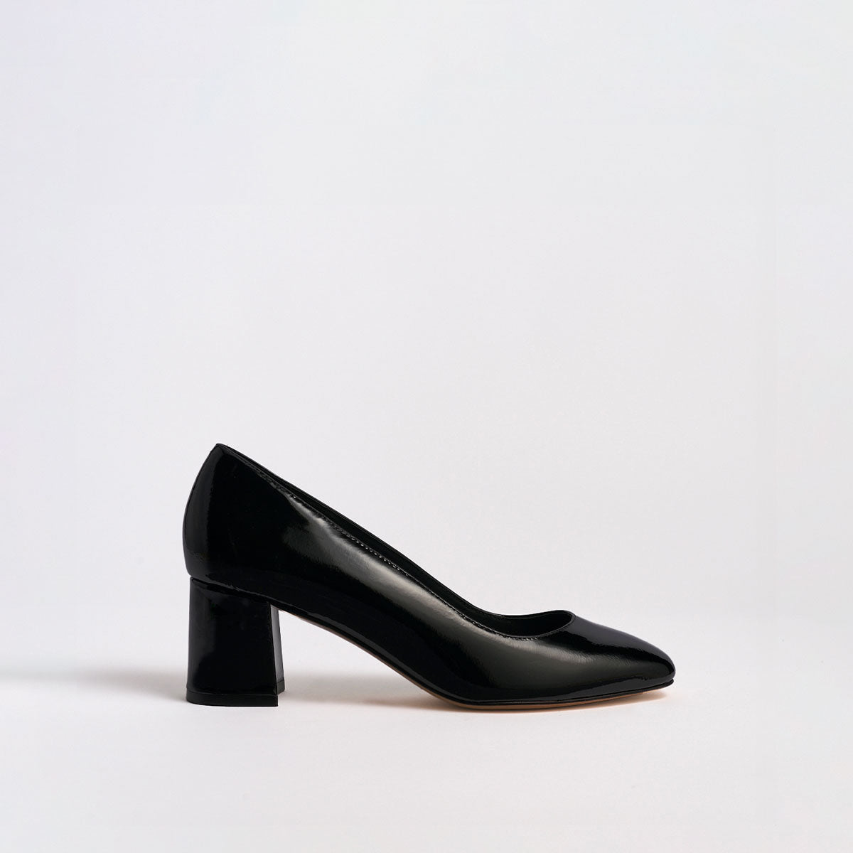 Block Heel Pump 60 | Black Patent