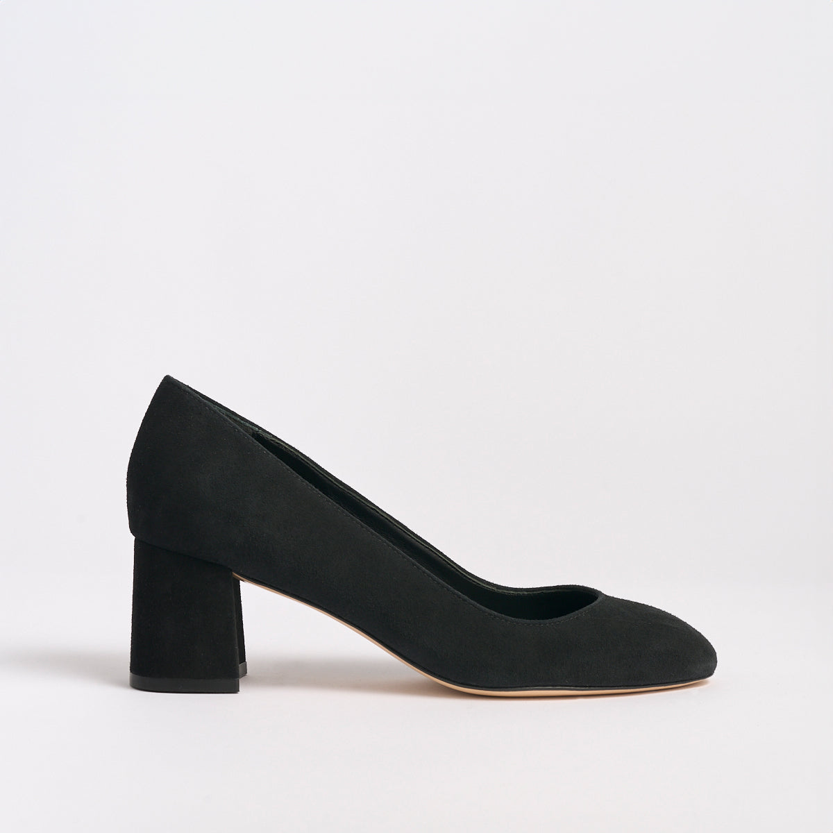 Block Heel Pump 60 | Black Suede