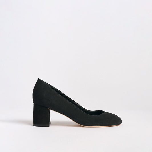 Block Heel Pump 60 | Black Suede