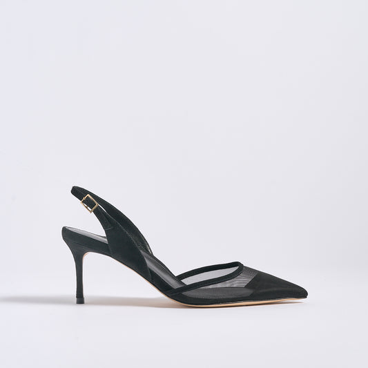 Classic Slingback 70 | Black Mesh