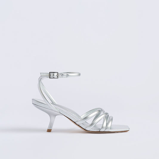 Clara Angled Heel | Silver