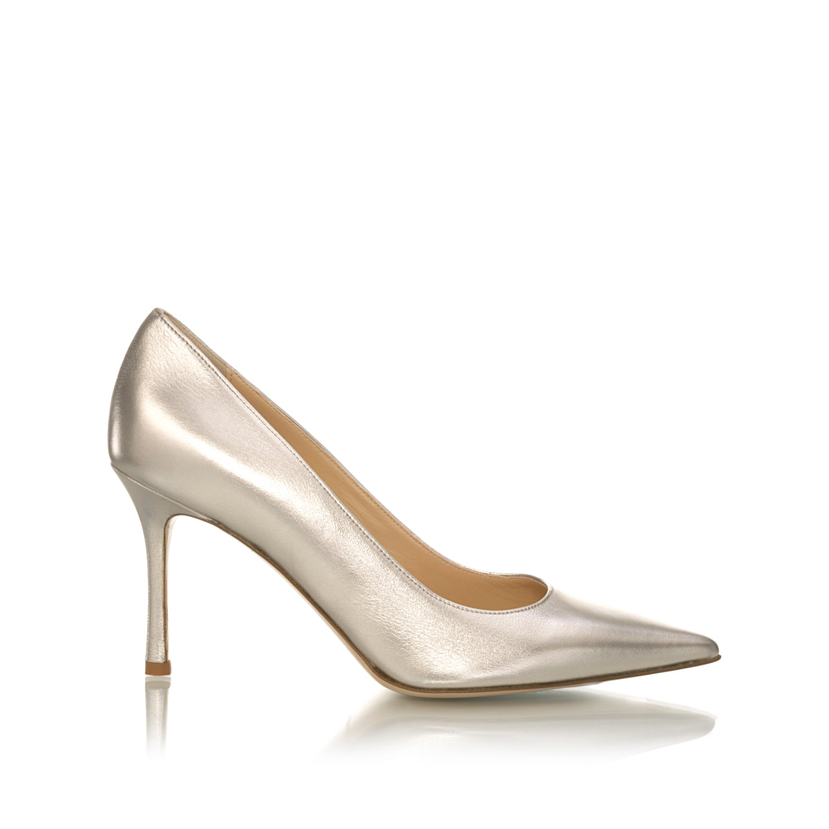 Classic Pump 85 | Beige Metallic Leather Pump | Marion Parke