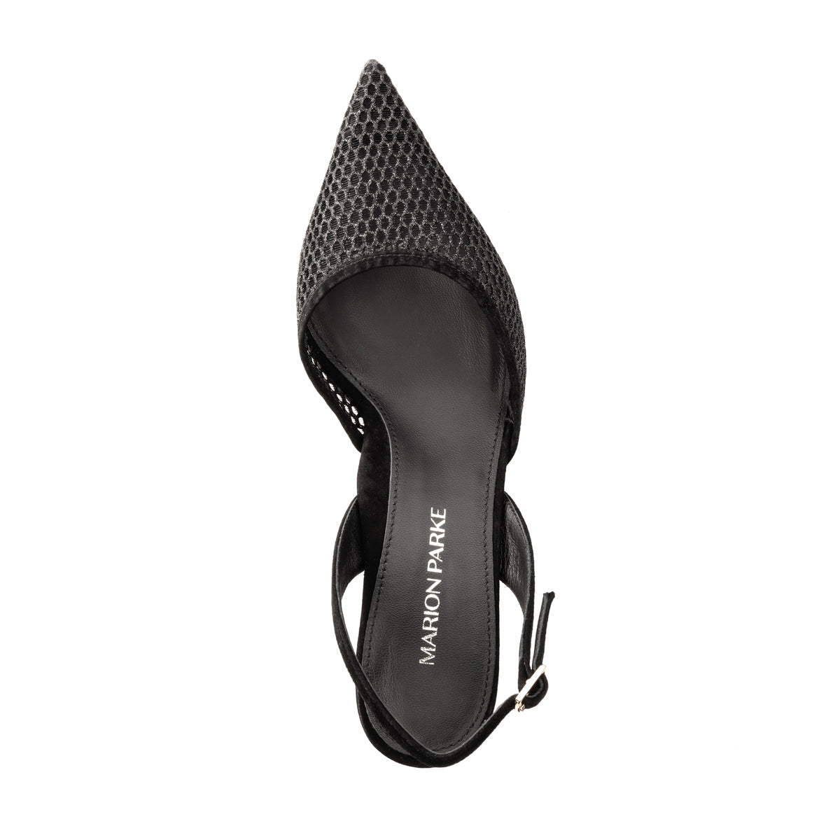 Classic Slingback 45 | Black Glitter Mesh