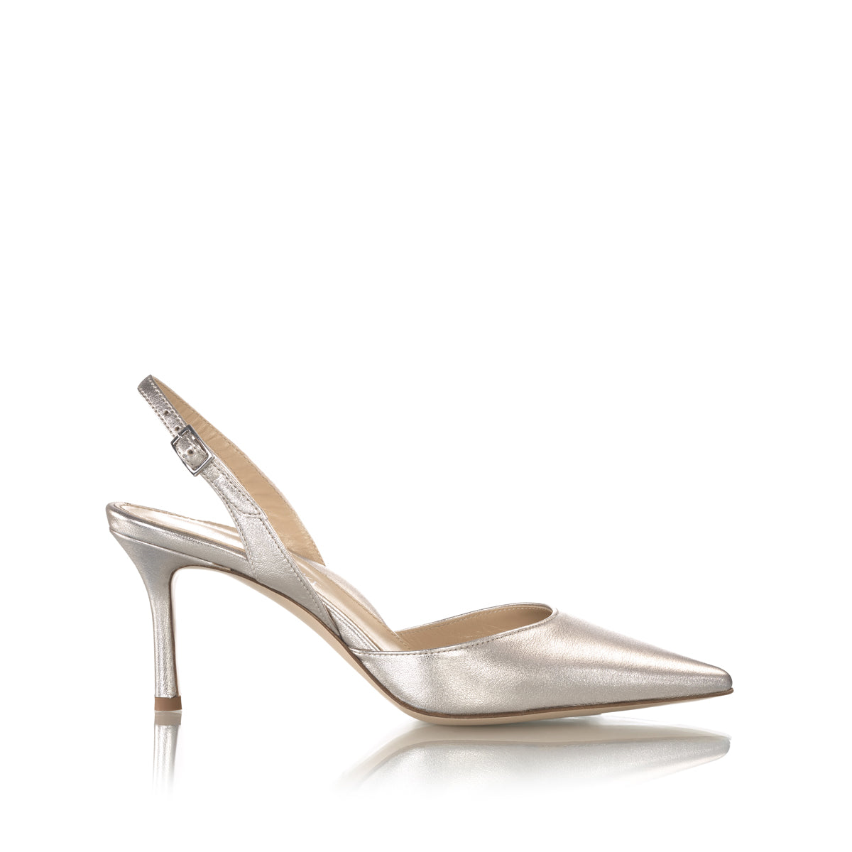 Classic Slingback 70 | Beige Metallic – Marion Parke