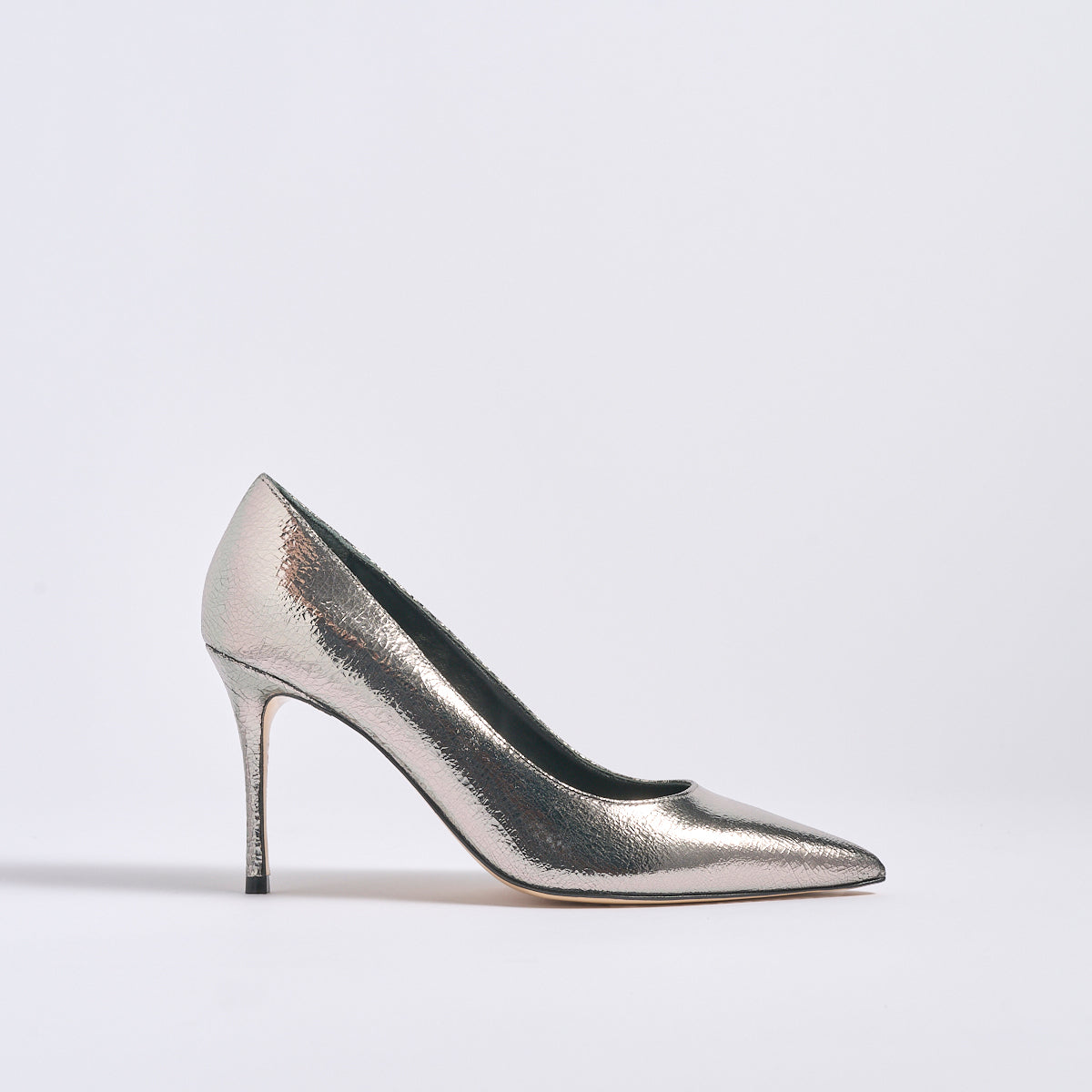 Classic Pump 85 | Silver Crinkle Metallic