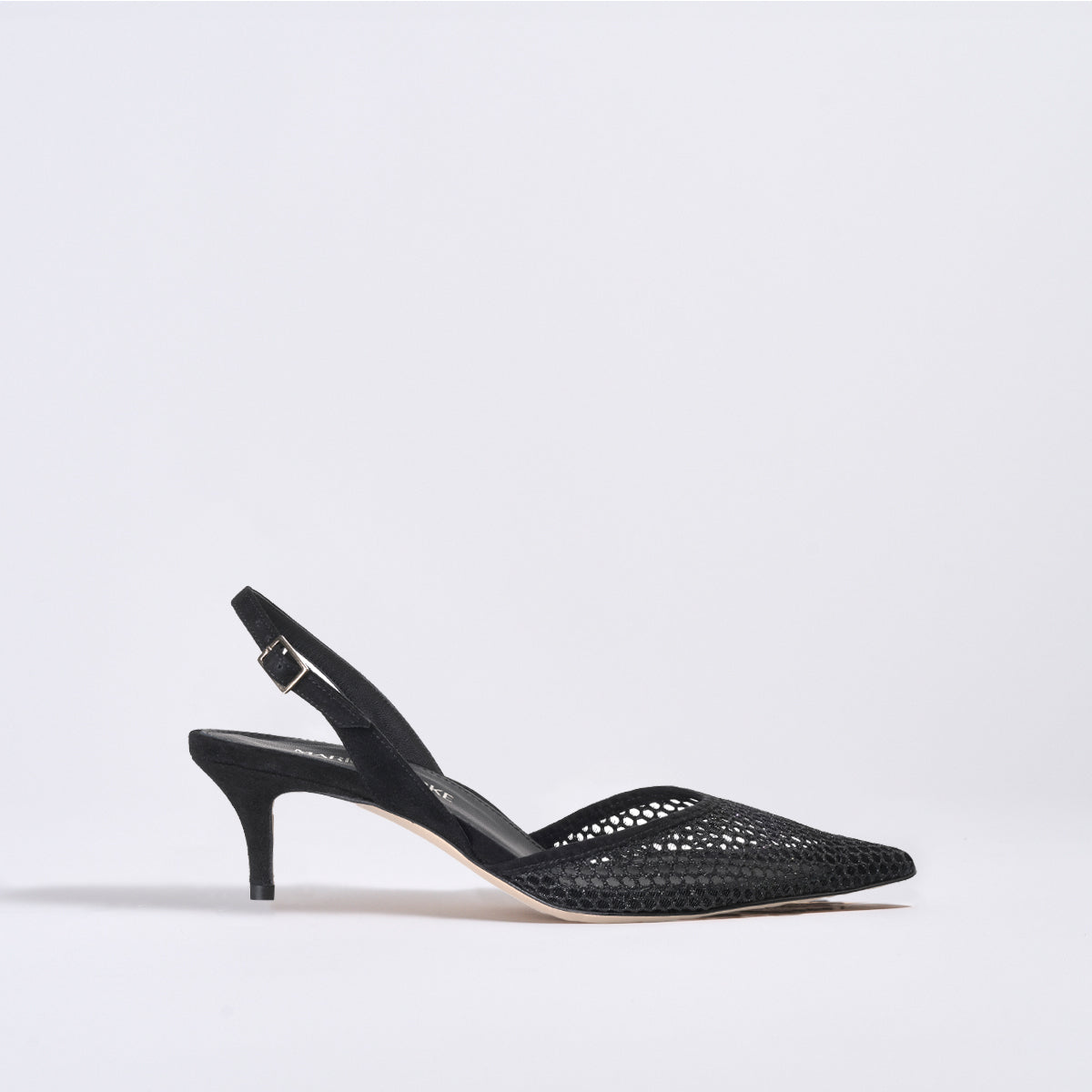 Classic Slingback 45 | Black Glitter Mesh