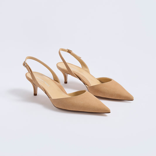 Classic Slingback 45 | Caramel Suede