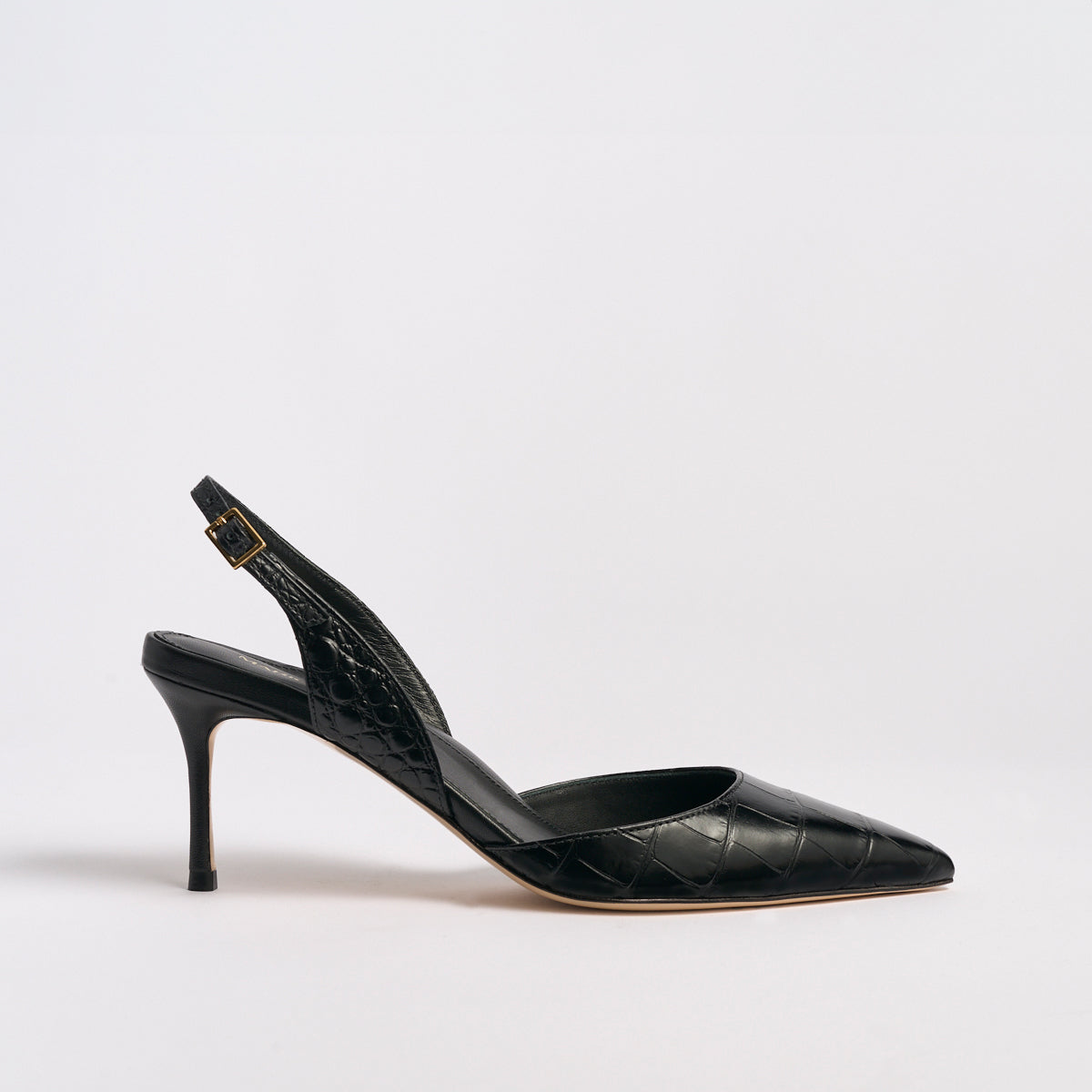 Classic Slingback 70 | Black Croco