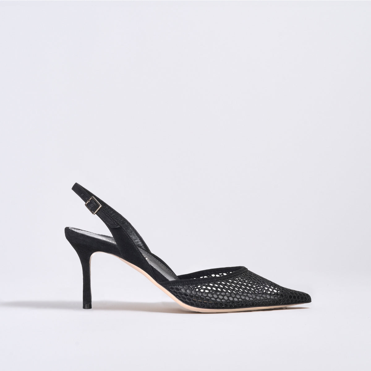 Classic Slingback 70 | Black Glitter Mesh