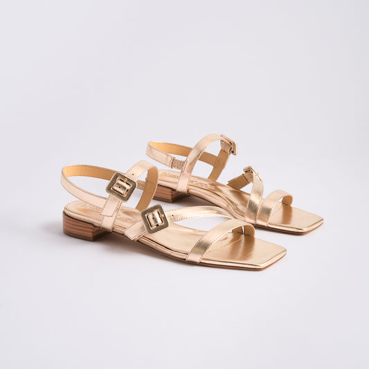 Cleo Flat Sandal | Soft Gold