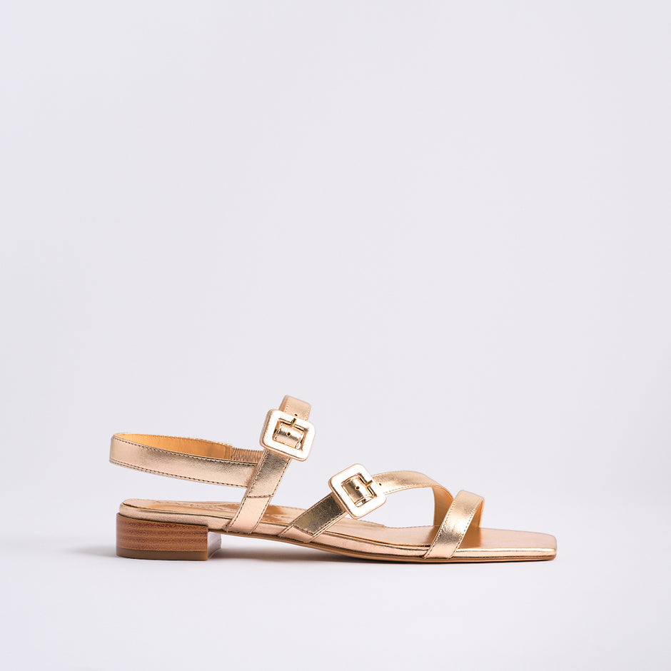 Cleo Flat Sandal | Soft Gold