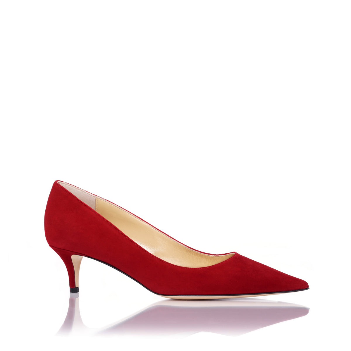 Red suede kitten heel shoes Clearance