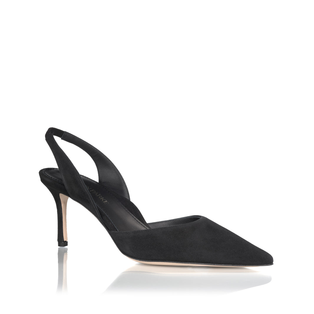 Eleanor 70 Slingback | Black Suede