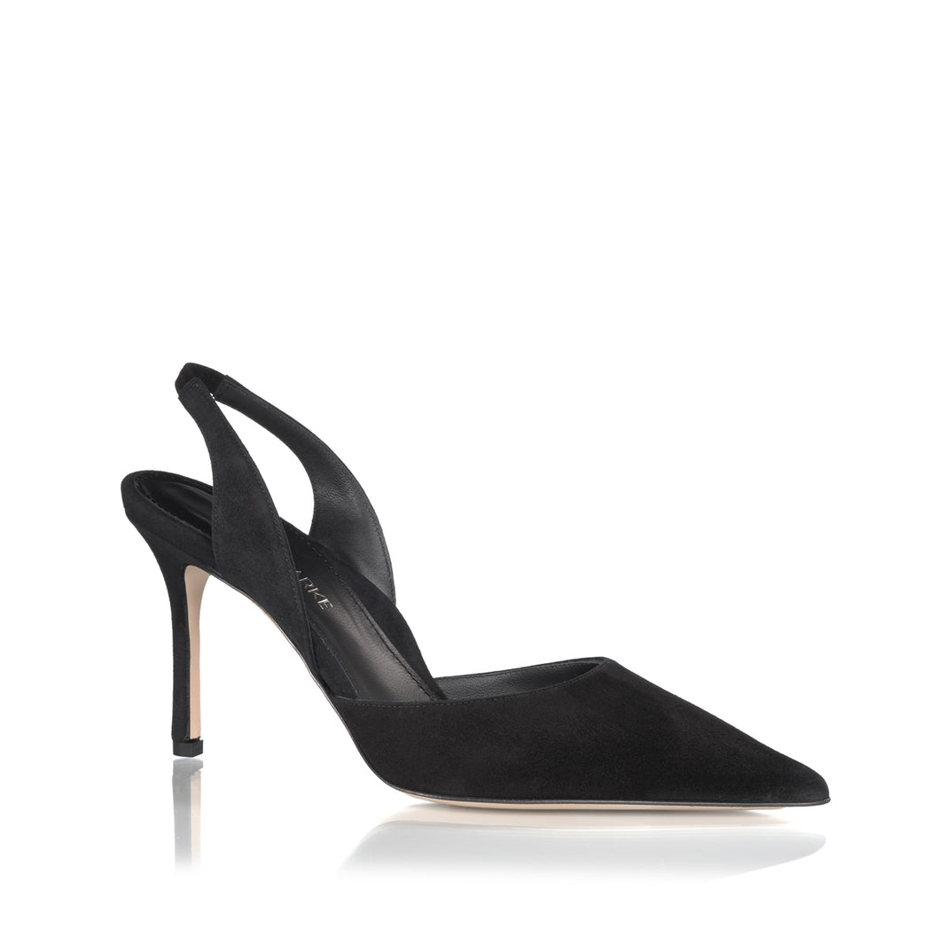 Eleanor 85 Slingback | Black Suede