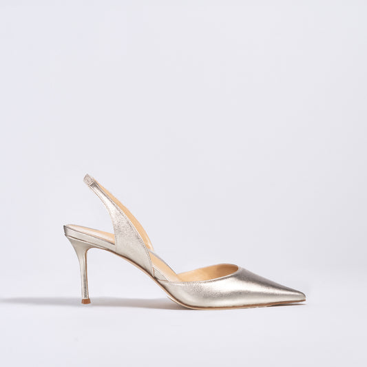 Classic Slingback 70 | Beige Metallic