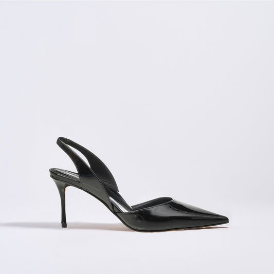 Eleanor 70 Slingback | Black Patent