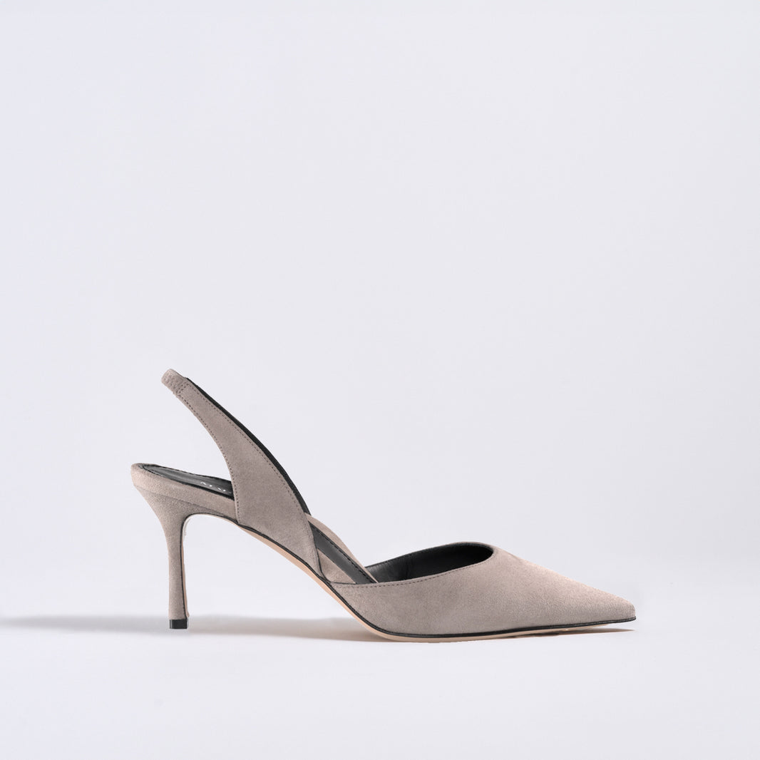 Eleanor 70 Slingback | Koala Gray Suede