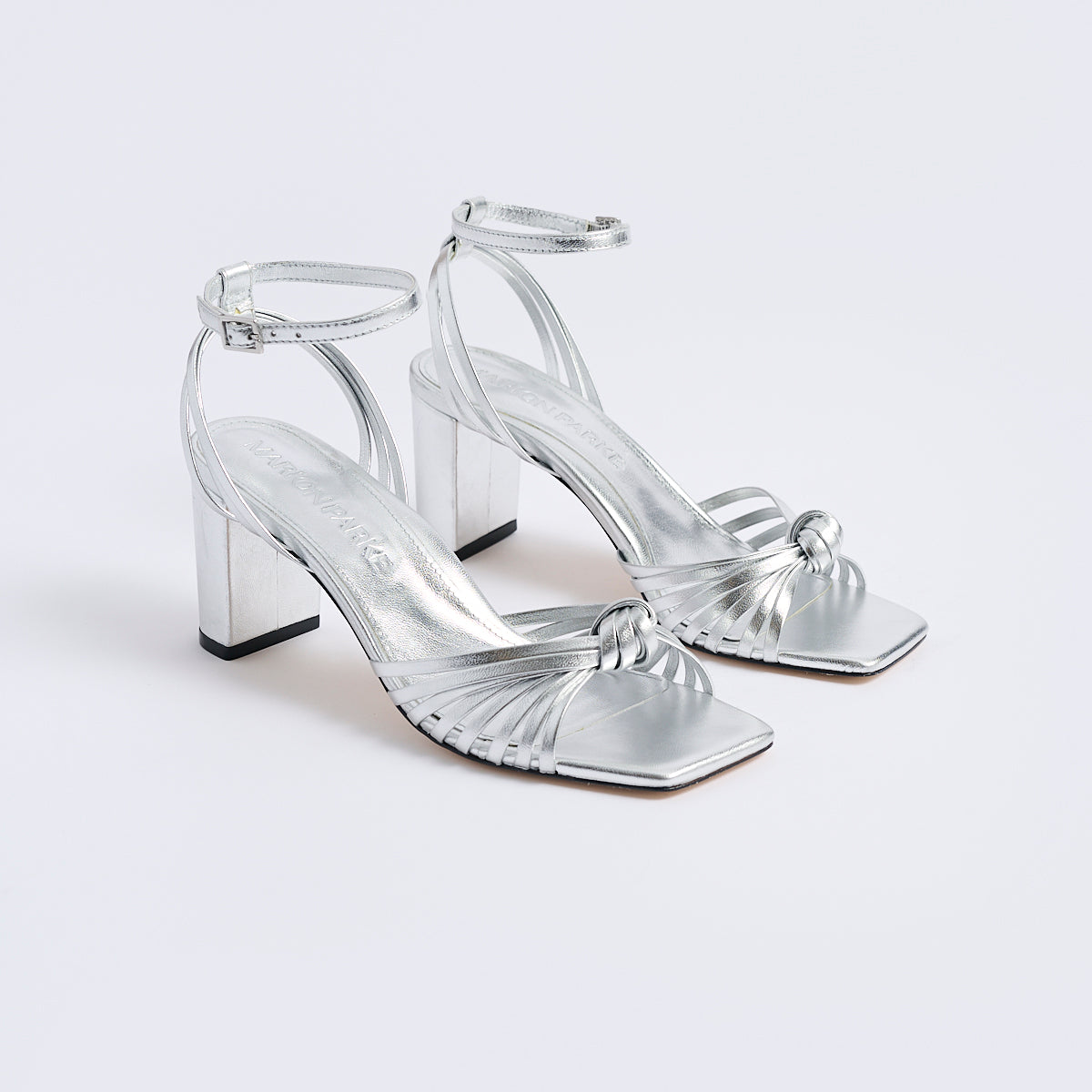 Faye Block Heel | Silver