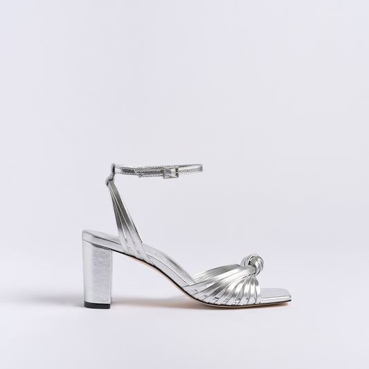 Faye Block Heel | Silver