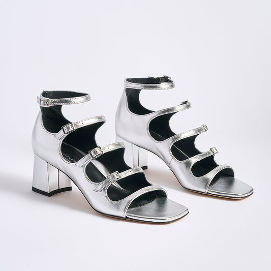 Francine Block Sandal | Silver