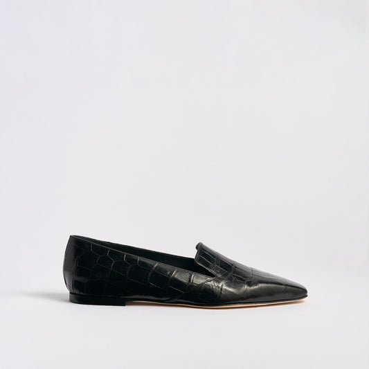 Gigi Loafer | Black Croco