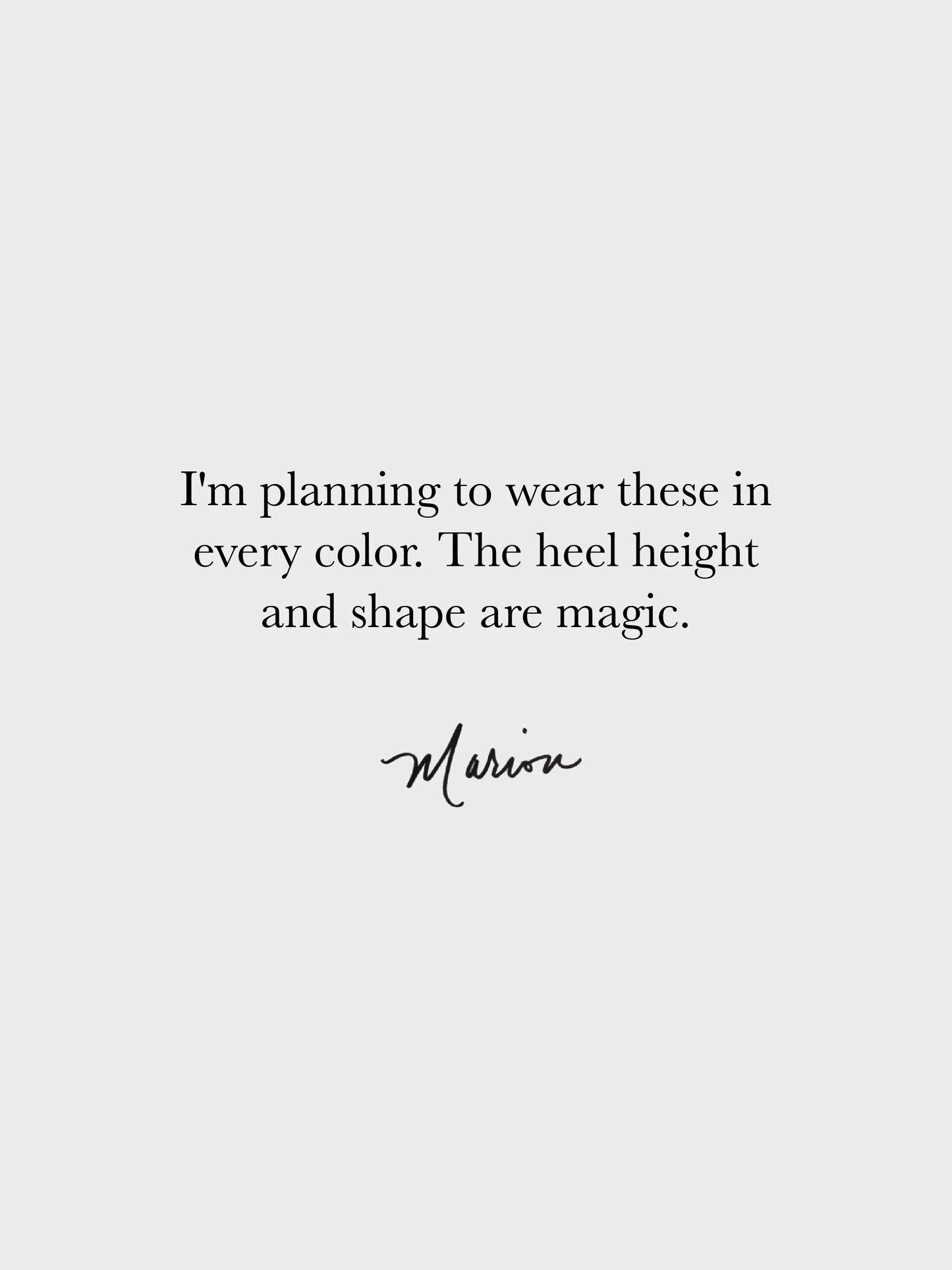 Text on a light gray background describing pump heels. 