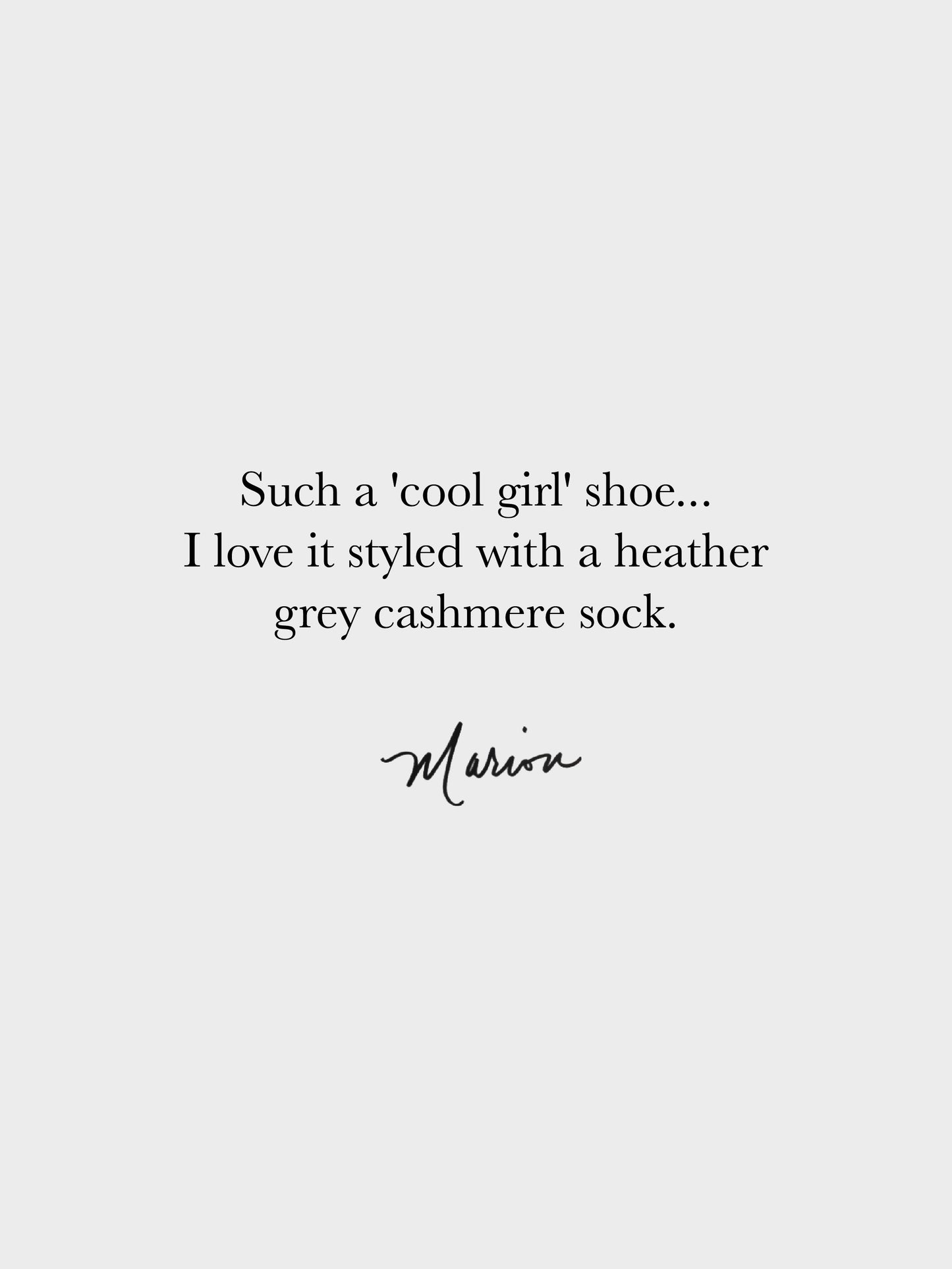Text on a white background describing a 'cool girl' shoe.