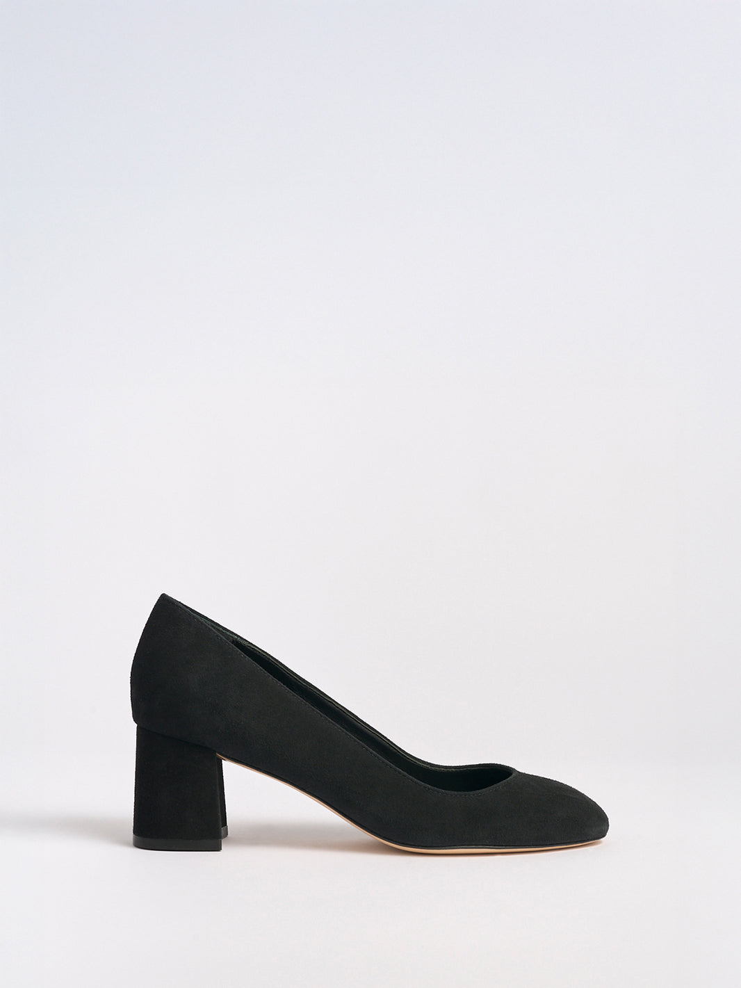 Block Heel Pump 60 | Black Suede
