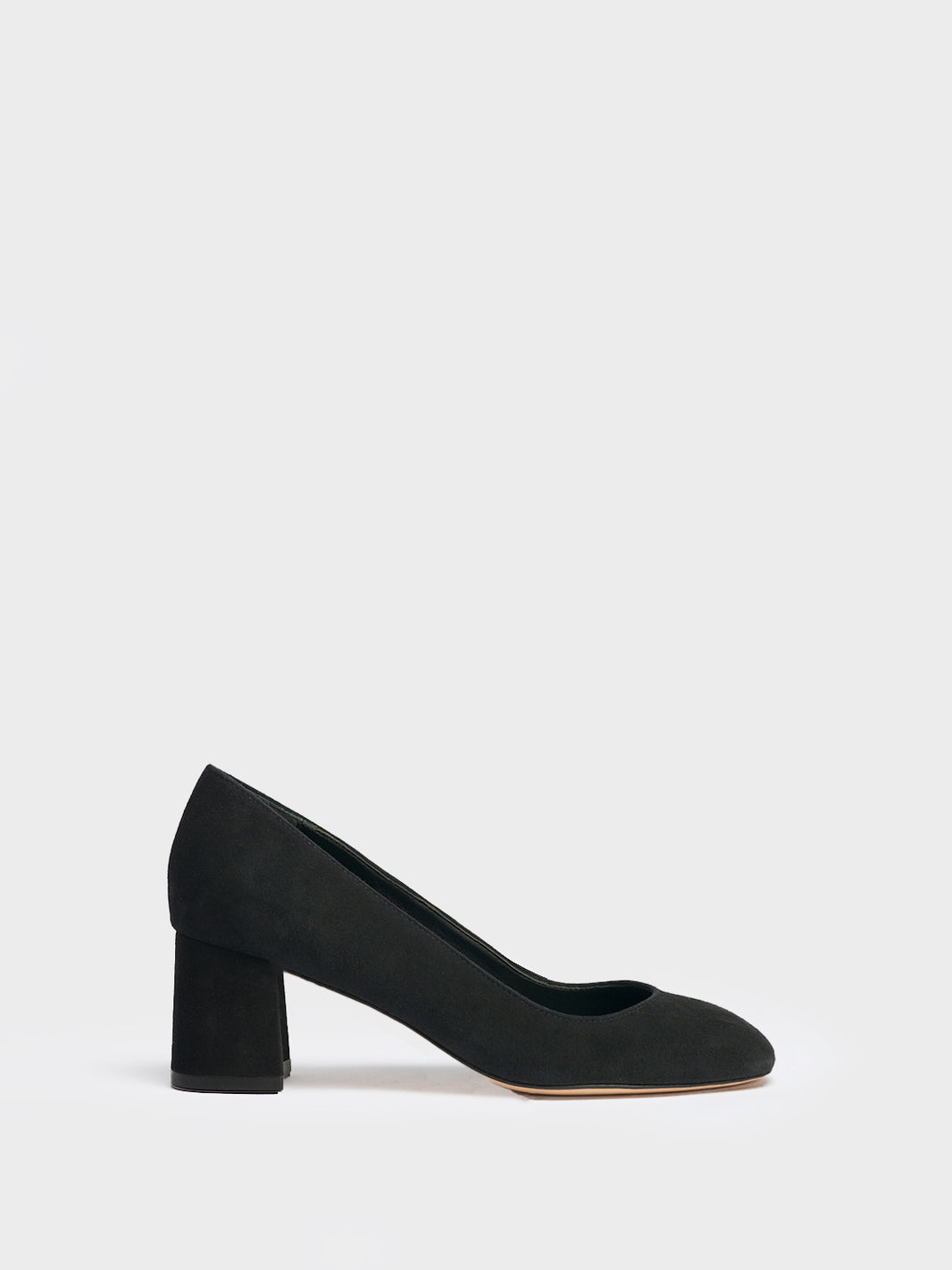 Block Heel Pump 60 | Black Suede