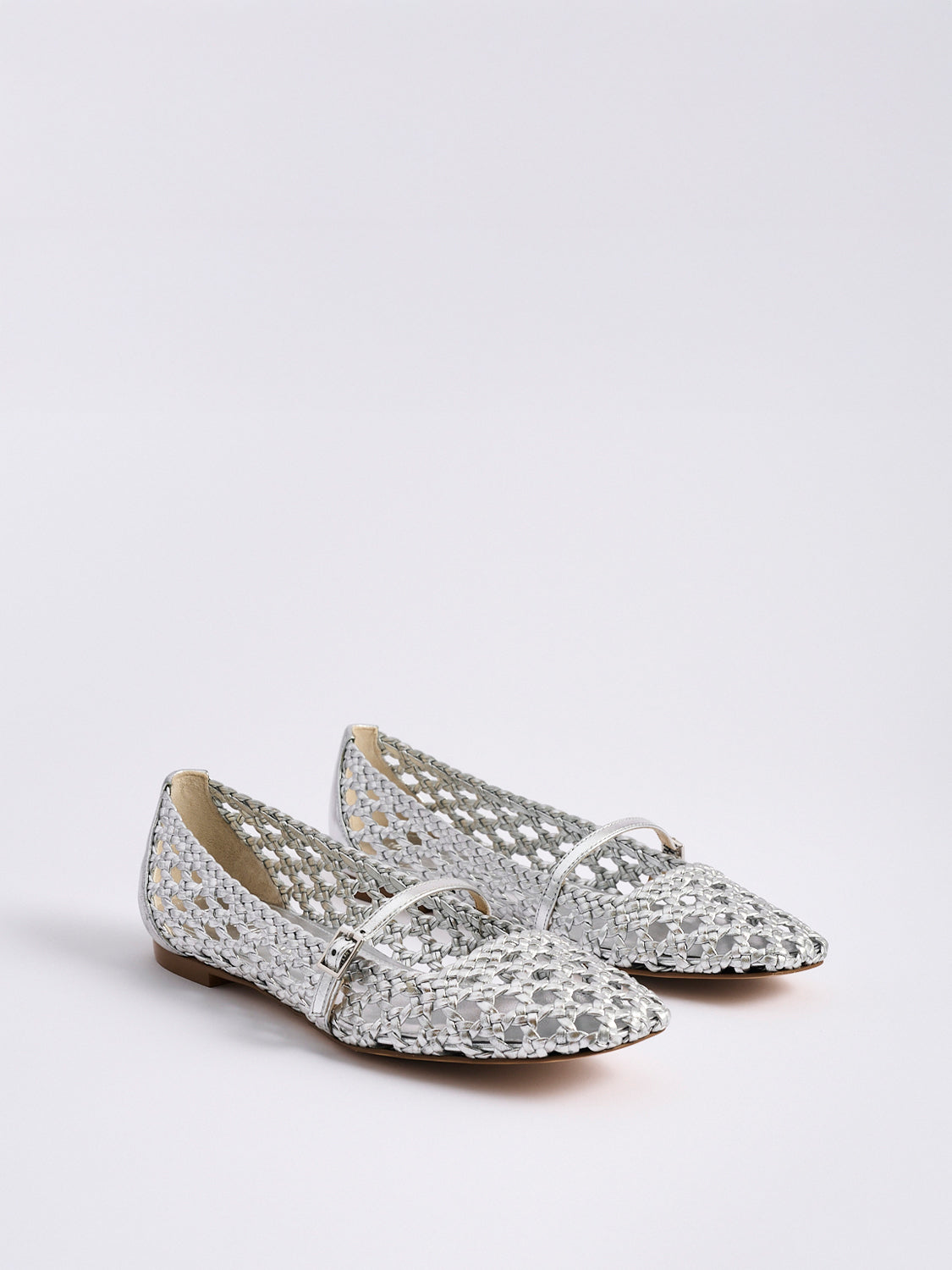 Ballet Flat | Silver Braided