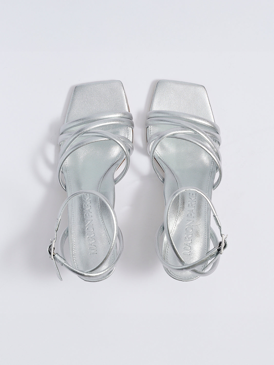 Clara Angled Heel | Silver