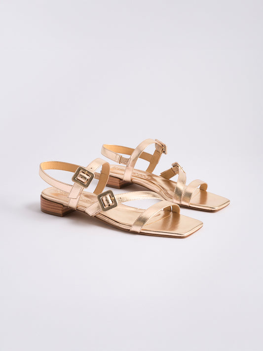 Cleo Flat Sandal | Soft Gold