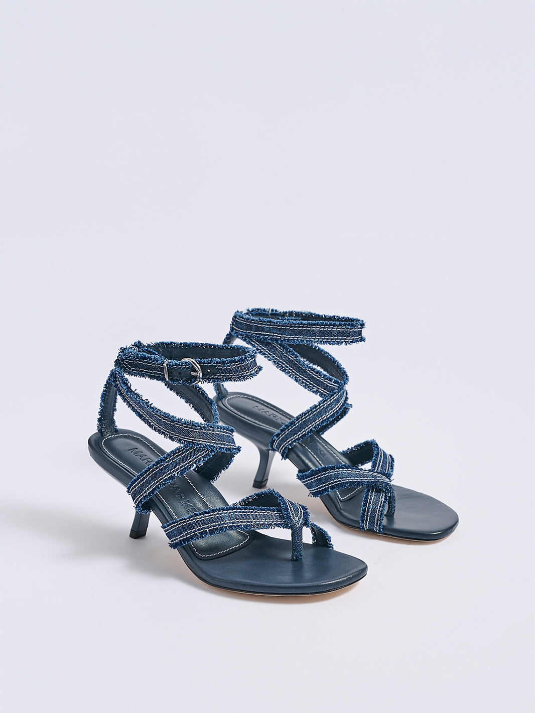Geri Angled Heel | Navy Denim