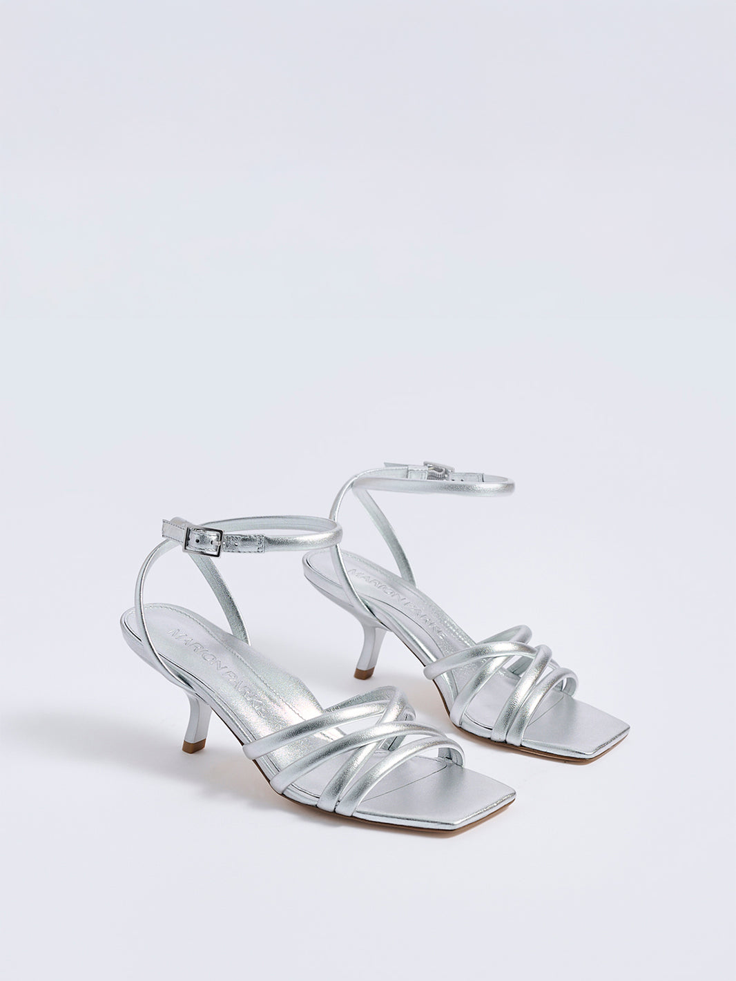 Clara Angled Heel | Silver